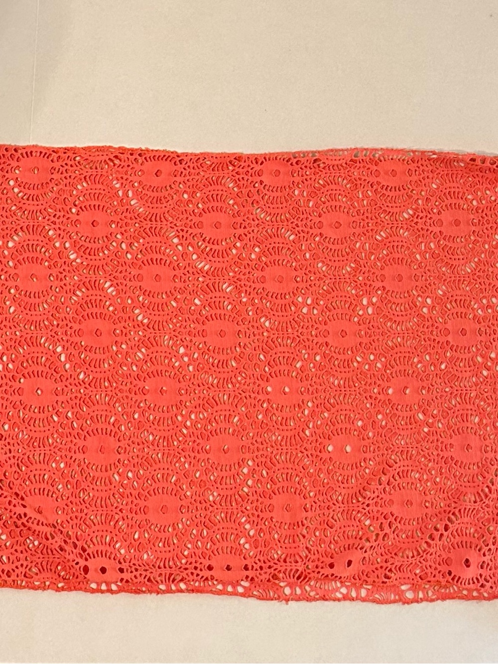 Crochet Lace Wrap Scarf in Coral - Women Accessories